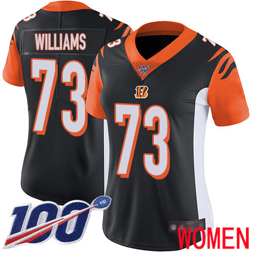 Cincinnati Bengals Limited Black Women Jonah Williams Home Jersey NFL Footballl #73 100th Season Vapor Untouchable->women nfl jersey->Women Jersey